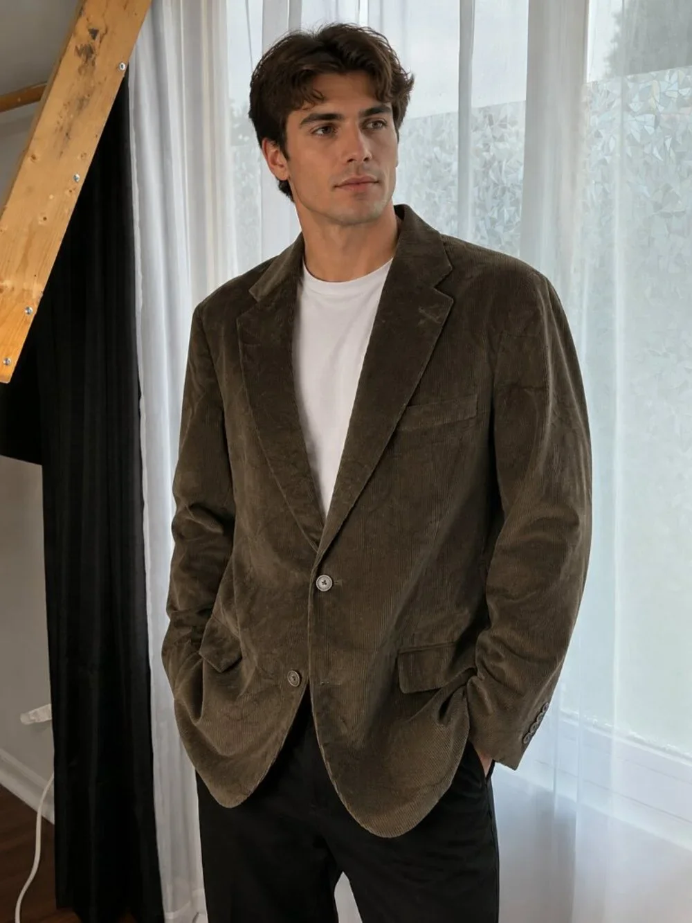 Club Room Macy’s Men’s 44L Brown Cotton Corduroy Blazer Sport Coat